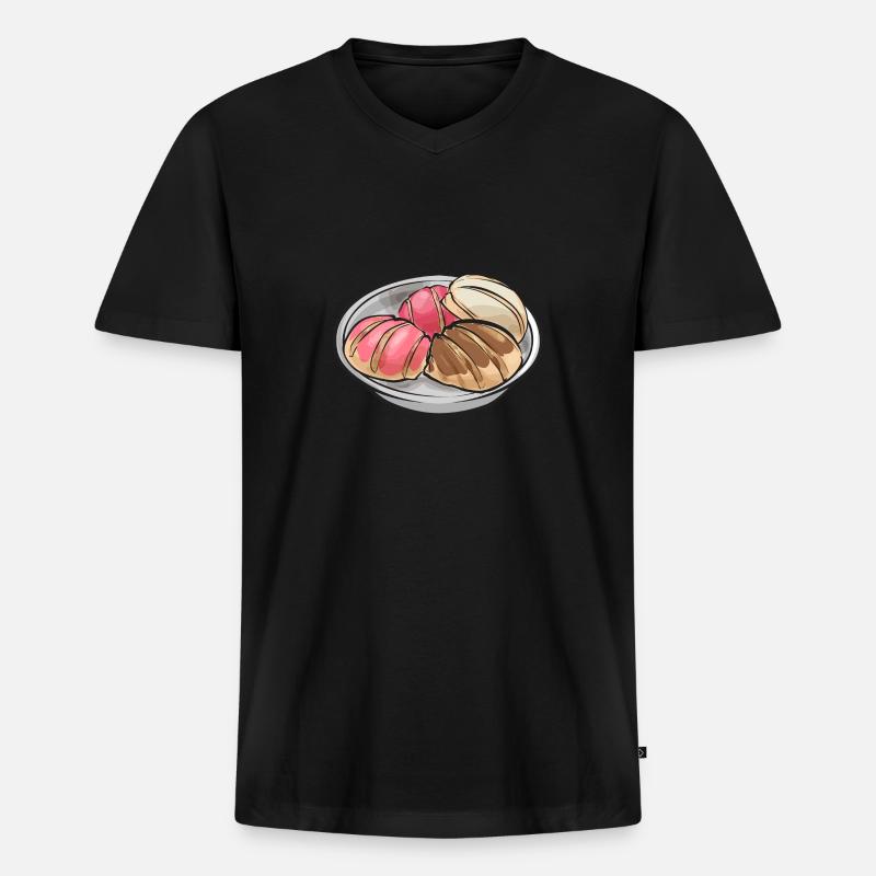 Concha Hispanic Mexikanisch Pan Dulce - Männer Premium Bio T-Shirt mit V-Ausschnitt - Schwarz