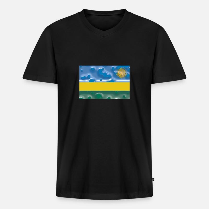 Ruanda - Männer Premium Bio T-Shirt mit V-Ausschnitt - Schwarz