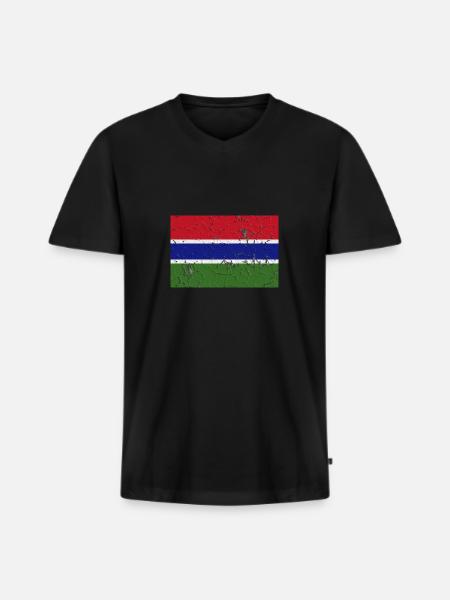 Gift for Gambia - Men's Premium Organic T-shirt with V-neck - black