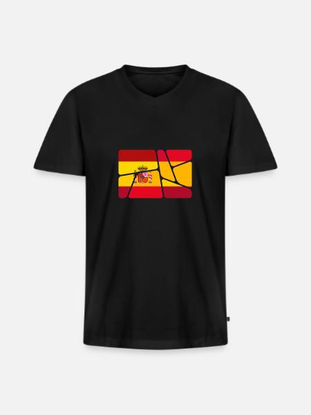 Spanien som Spanien - Premium økologisk T-shirt med V-hals til mænd - sort