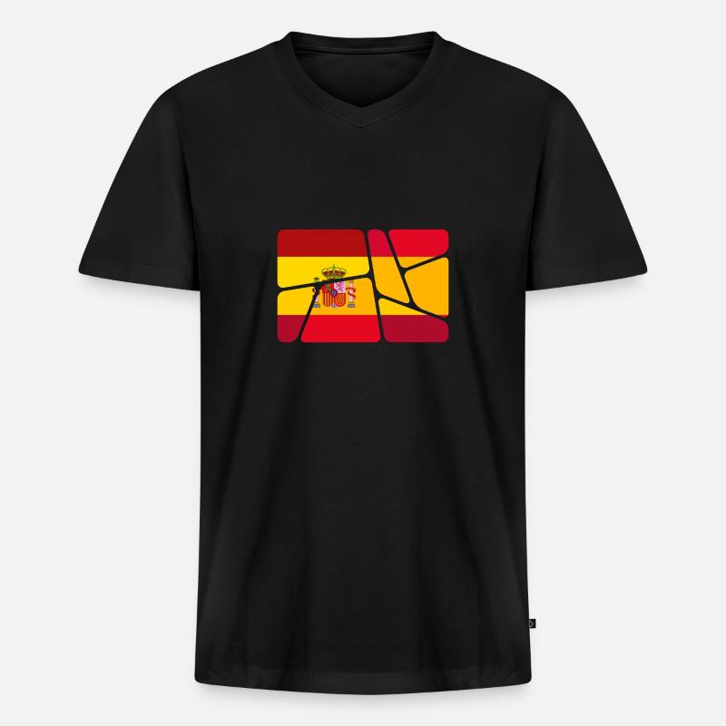 Spanien als Spanien - Männer Premium Bio T-Shirt mit V-Ausschnitt - Schwarz