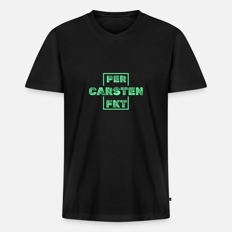 Einzigartig Carsten - Männer Premium Bio T-Shirt mit V-Ausschnitt - Schwarz