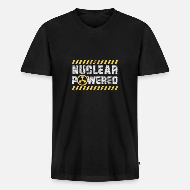Nuclear powered - Men's Premium Organic T-shirt with V-neck - black