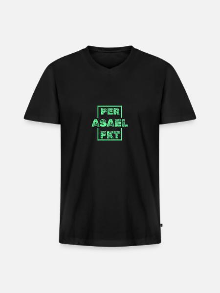 Vorname Asael - Männer Premium Bio T-Shirt mit V-Ausschnitt - Schwarz