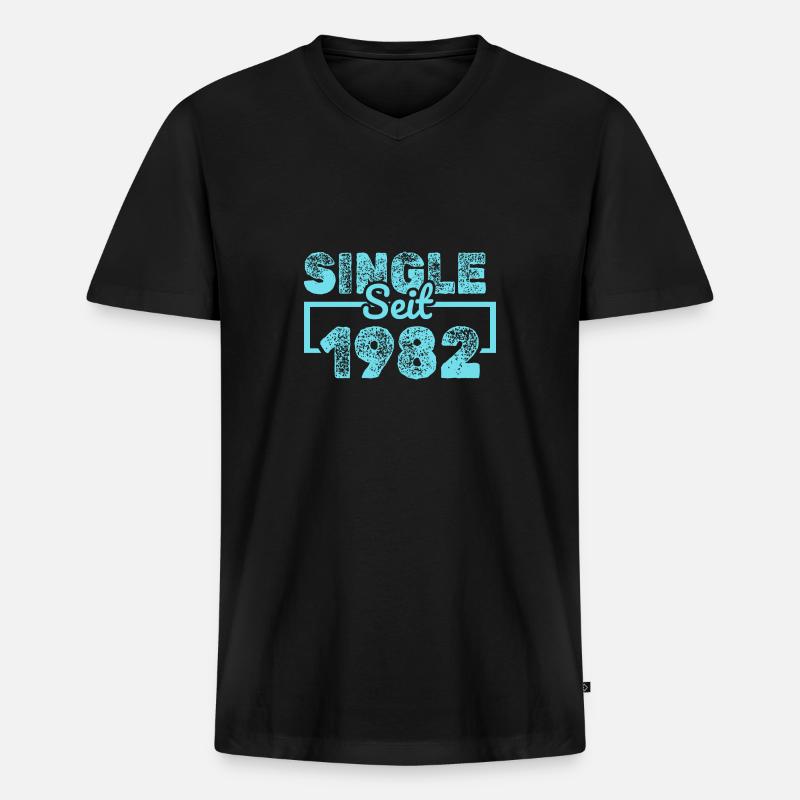 1982 1982 - Männer Premium Bio T-Shirt mit V-Ausschnitt - Schwarz