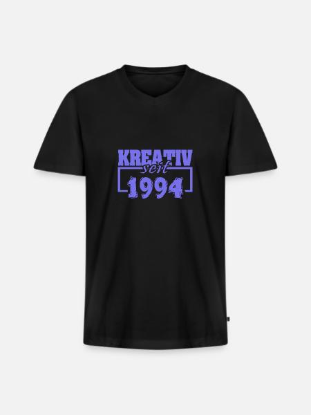 1994 - Männer Premium Bio T-Shirt mit V-Ausschnitt - Schwarz