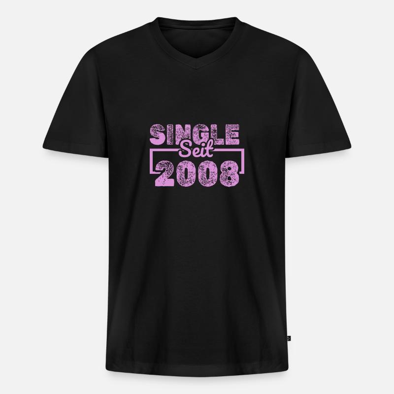 seit 2008 - Männer Premium Bio T-Shirt mit V-Ausschnitt - Schwarz