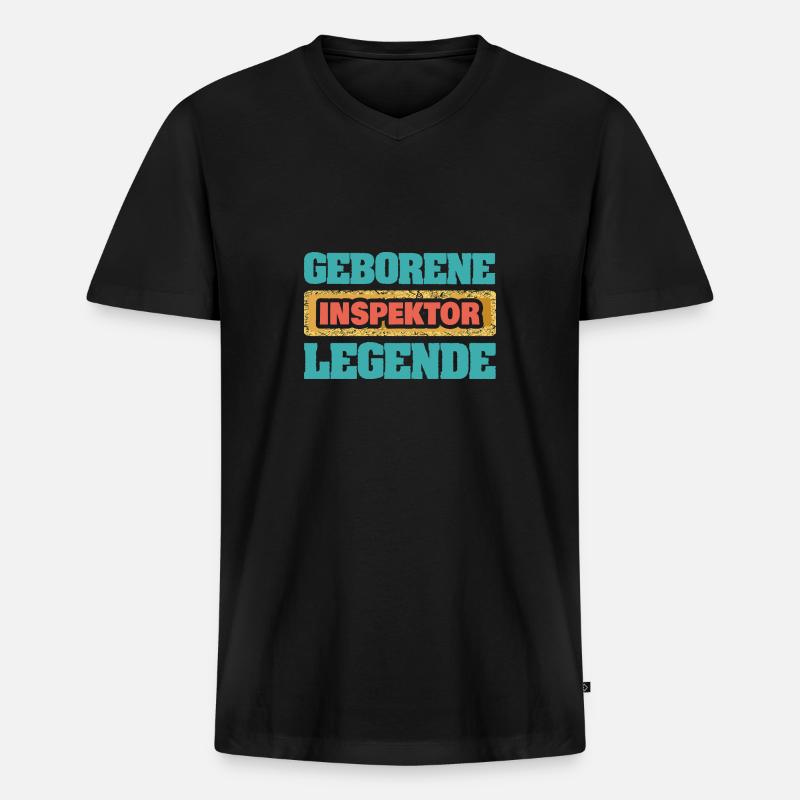 Beruf Inspektor - Männer Premium Bio T-Shirt mit V-Ausschnitt - Schwarz