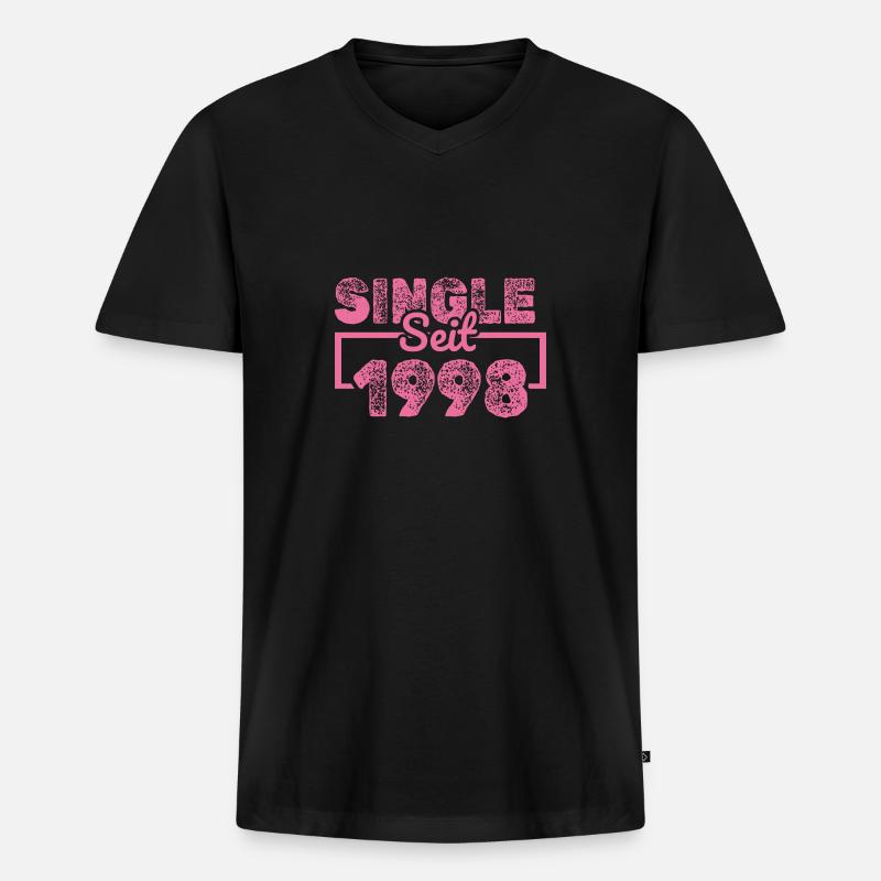 Single 1998 - Männer Premium Bio T-Shirt mit V-Ausschnitt - Schwarz