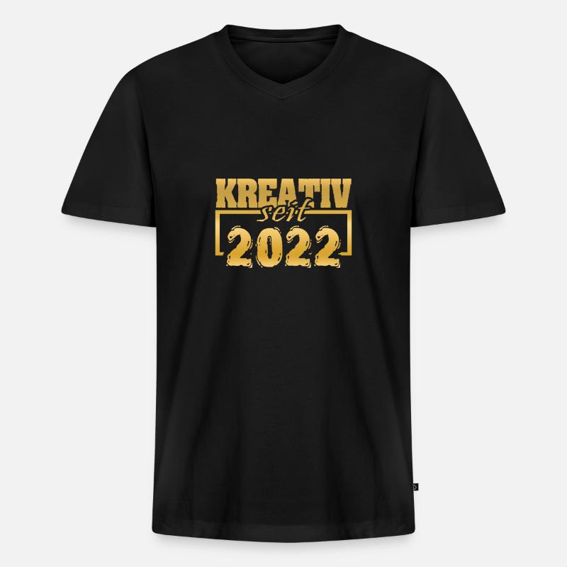 Webdesigner 2022 - Männer Premium Bio T-Shirt mit V-Ausschnitt - Schwarz