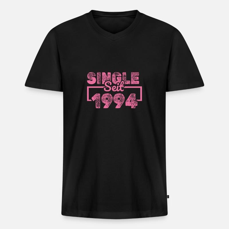 Single 1994 - Männer Premium Bio T-Shirt mit V-Ausschnitt - Schwarz