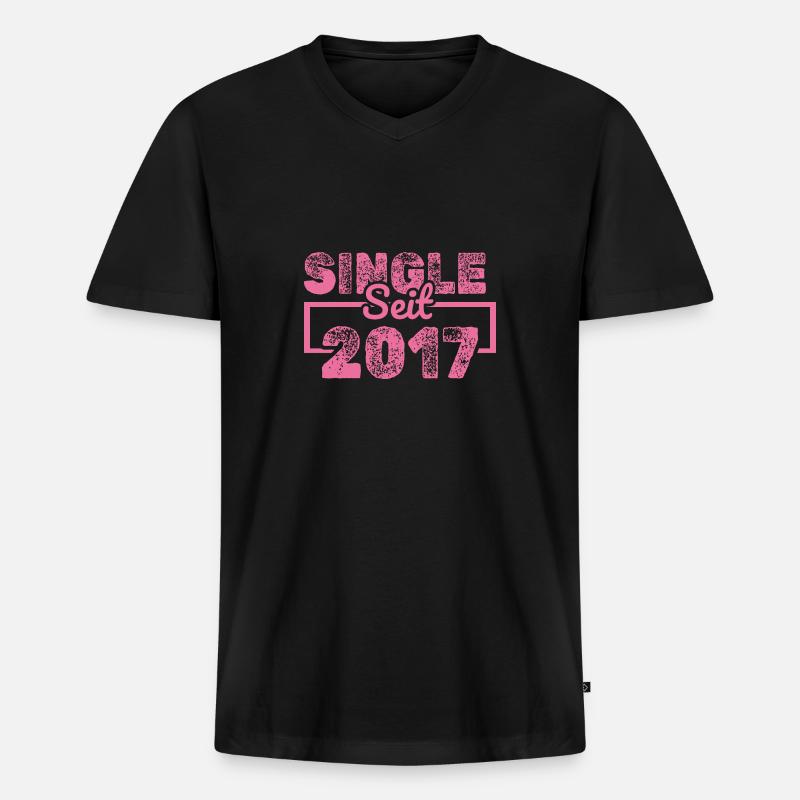 Single 2017 - Männer Premium Bio T-Shirt mit V-Ausschnitt - Schwarz