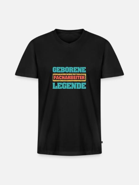 Geschenk für Facharbeiter - Männer Premium Bio T-Shirt mit V-Ausschnitt - Schwarz