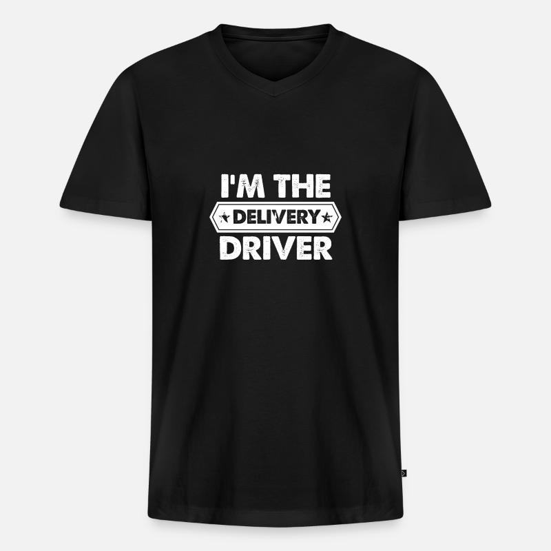 I'm the Delivery Driver - Männer Premium Bio T-Shirt mit V-Ausschnitt - Schwarz
