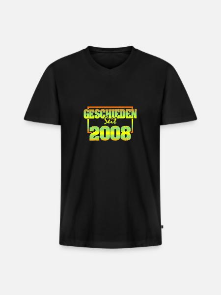 2008 - Männer Premium Bio T-Shirt mit V-Ausschnitt - Schwarz
