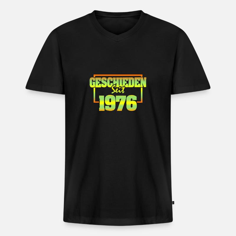 Ehemann 1976 - Männer Premium Bio T-Shirt mit V-Ausschnitt - Schwarz