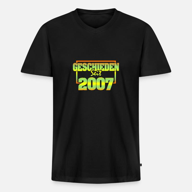 2007 - Männer Premium Bio T-Shirt mit V-Ausschnitt - Schwarz
