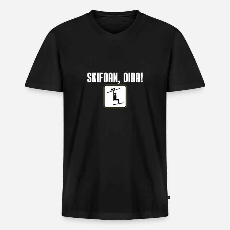 Skifoan - Männer Premium Bio T-Shirt mit V-Ausschnitt - Schwarz