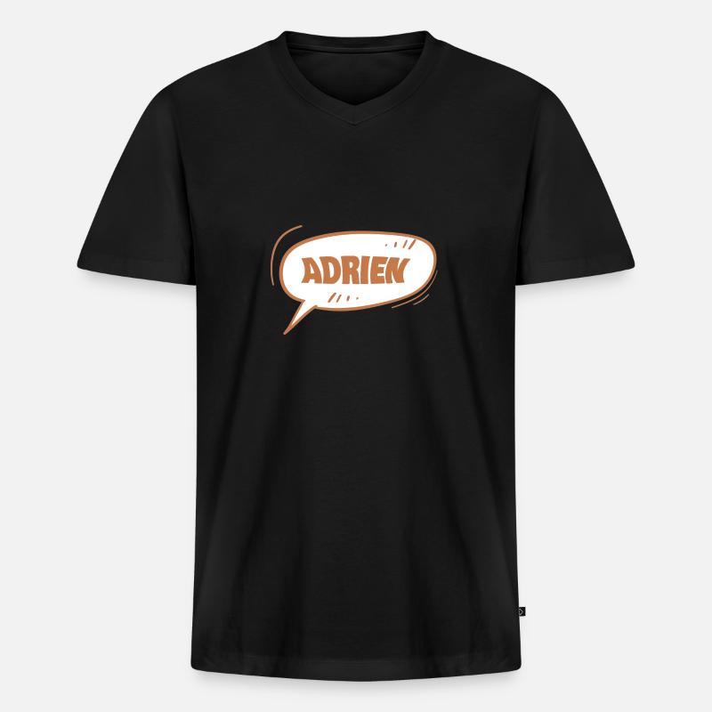Adrien Adrien - Männer Premium Bio T-Shirt mit V-Ausschnitt - Schwarz