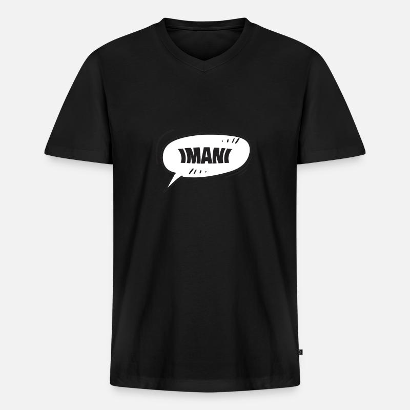 Imani - Männer Premium Bio T-Shirt mit V-Ausschnitt - Schwarz