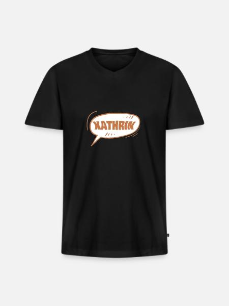 Kathrin Kathrin - T-shirt encolure en V Premium bio Homme - noir