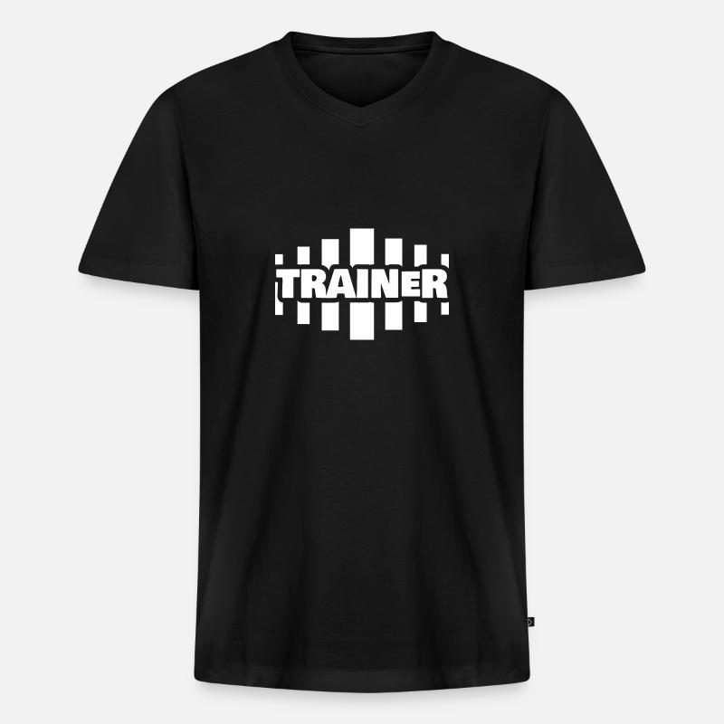 Beruf Trainer - Männer Premium Bio T-Shirt mit V-Ausschnitt - Schwarz