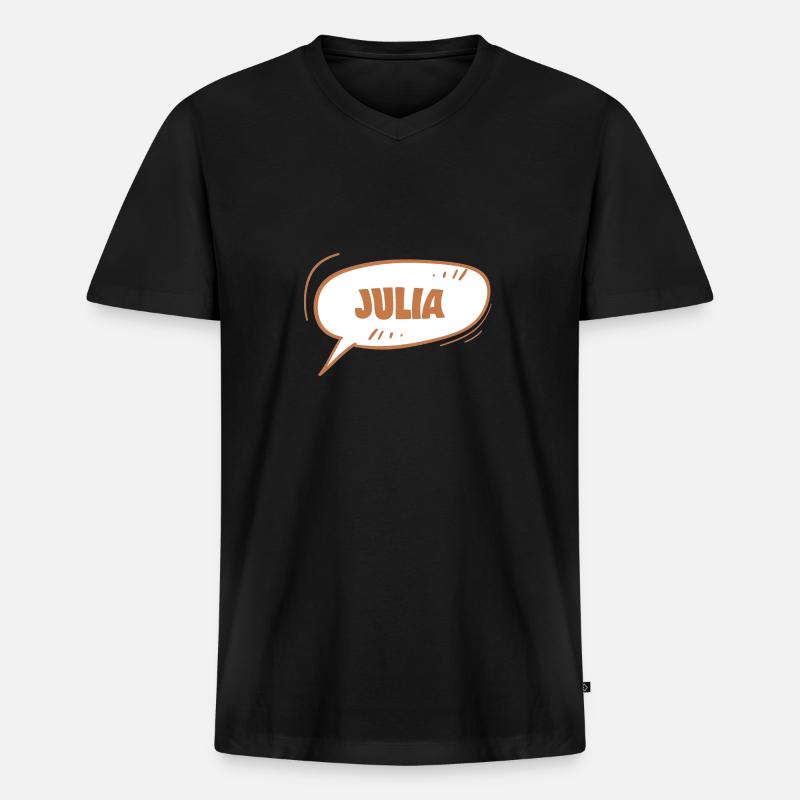 Julia als Julia - Männer Premium Bio T-Shirt mit V-Ausschnitt - Schwarz