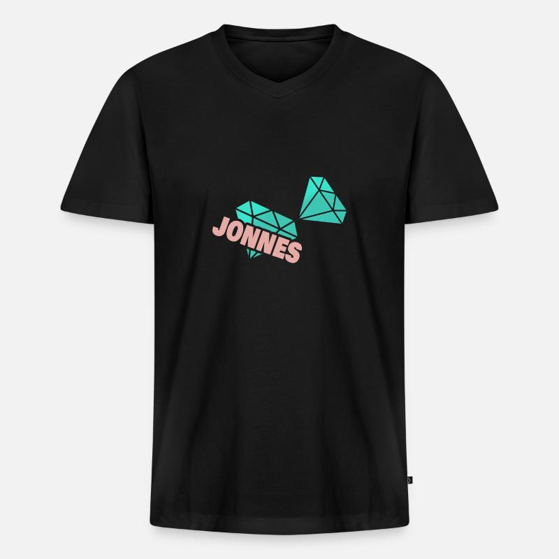 Jonnes - Männer Premium Bio T-Shirt mit V-Ausschnitt - Schwarz