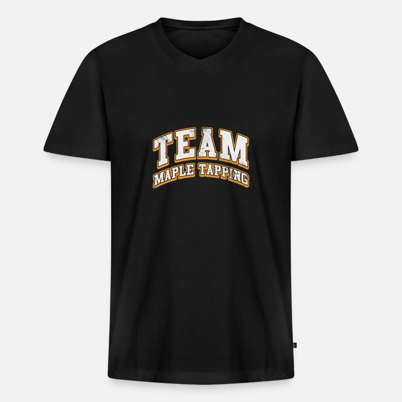 team maple tapping Design - Männer Premium Bio T-Shirt mit V-Ausschnitt - Schwarz