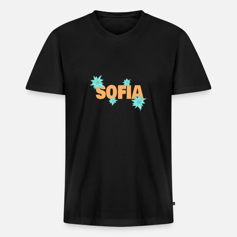 Geschenk für Sofia - Männer Premium Bio T-Shirt mit V-Ausschnitt - Schwarz