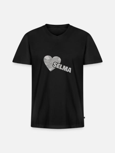 Selma als Liebe - Männer Premium Bio T-Shirt mit V-Ausschnitt - Schwarz