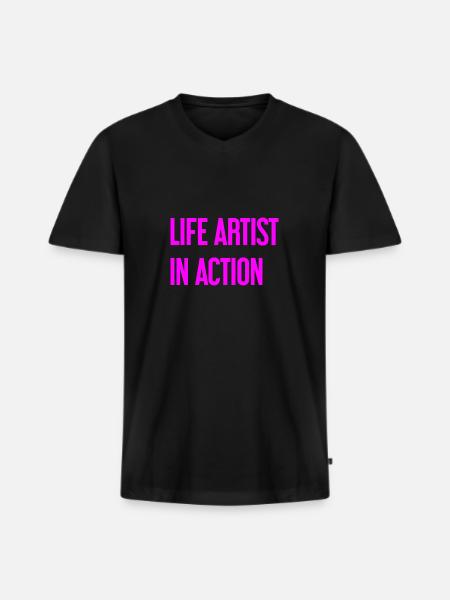 Bon vivants in action - Men's Premium Organic T-shirt with V-neck - black