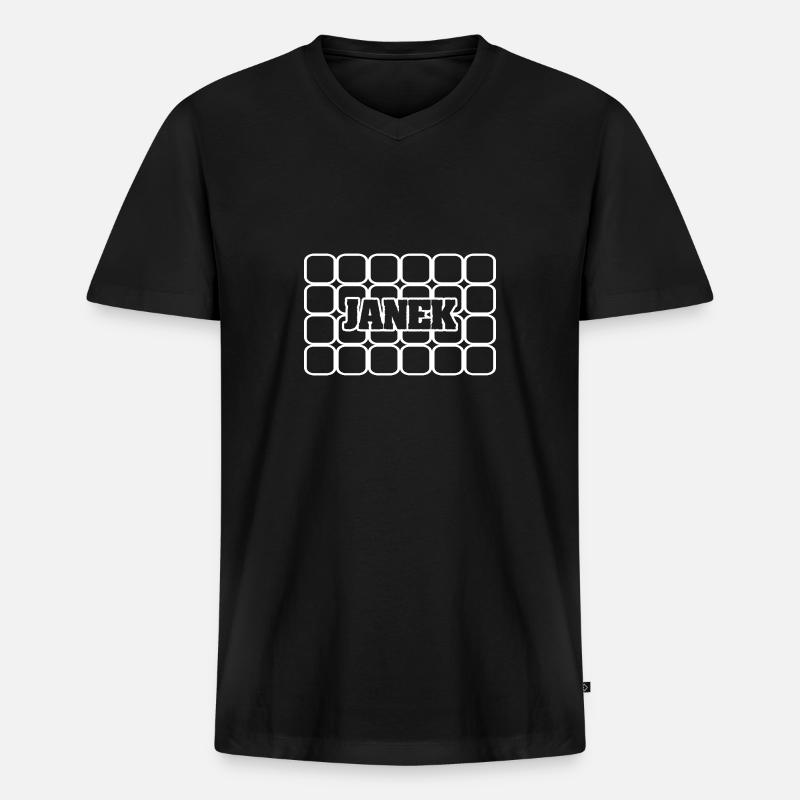 Janek - Männer Premium Bio T-Shirt mit V-Ausschnitt - Schwarz