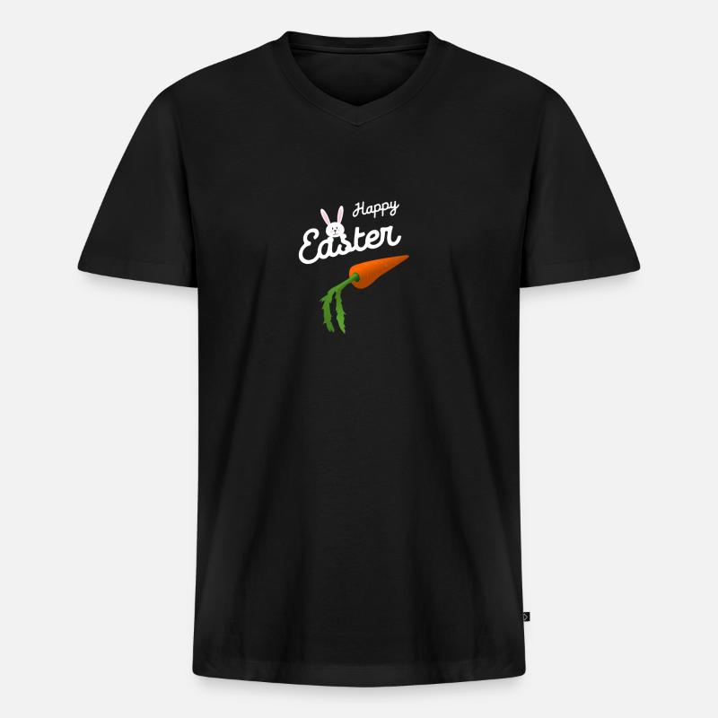 Easter Easter Happy Easter - Men's Premium Organic T-shirt with V-neck - black