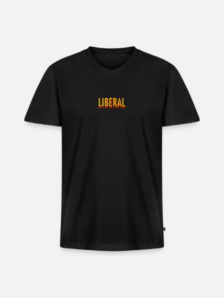 Simply Liberal - One Conviction - Men's Premium Organic T-shirt with V-neck - black