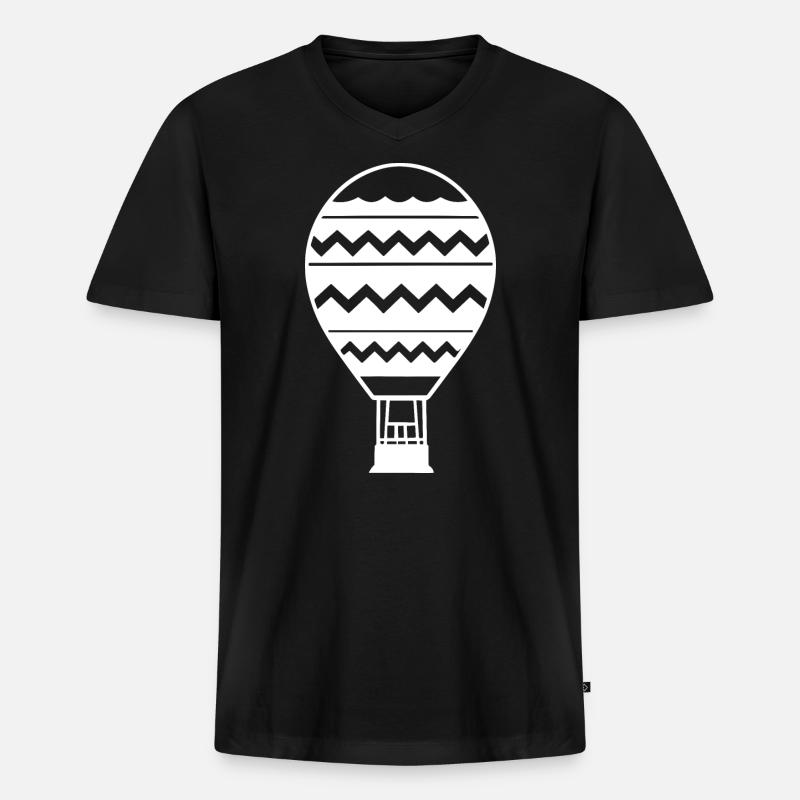 Luftballon - Männer Premium Bio T-Shirt mit V-Ausschnitt - Schwarz