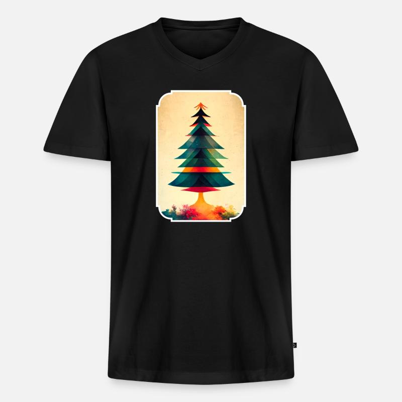 Weihnachtsbaum abheben - Männer Premium Bio T-Shirt mit V-Ausschnitt - Schwarz