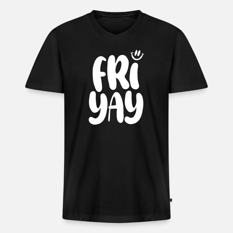 Friyay Friday - Männer Premium Bio T-Shirt mit V-Ausschnitt - Schwarz
