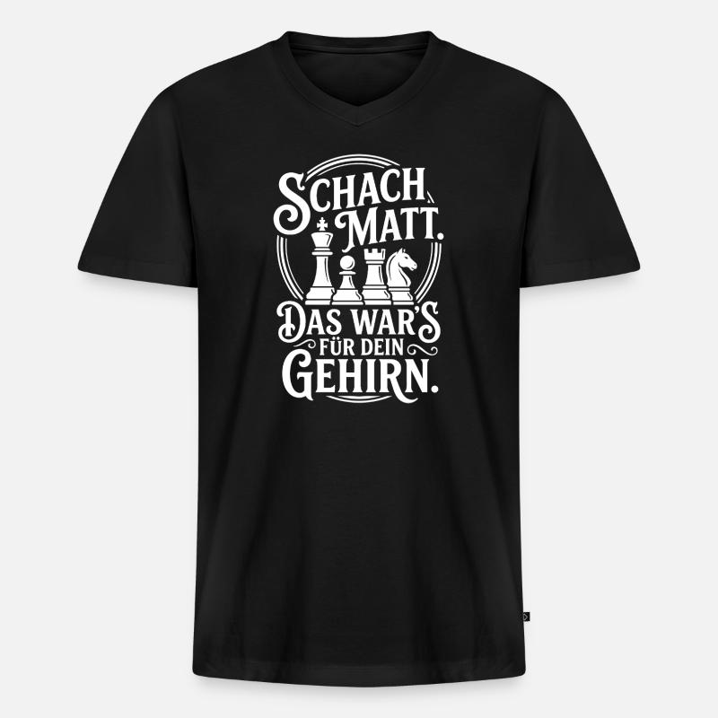 Schachmatt – Dein Gehirn Kapituliert - Männer Premium Bio T-Shirt mit V-Ausschnitt - Schwarz