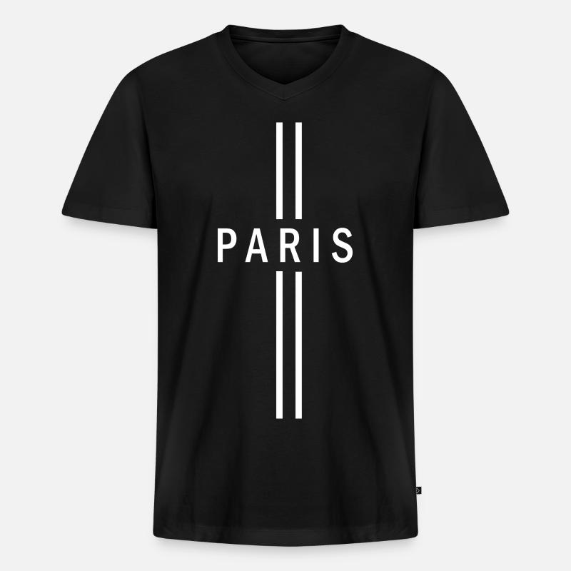 Black Line Wetten - Männer Premium Bio T-Shirt mit V-Ausschnitt - Schwarz