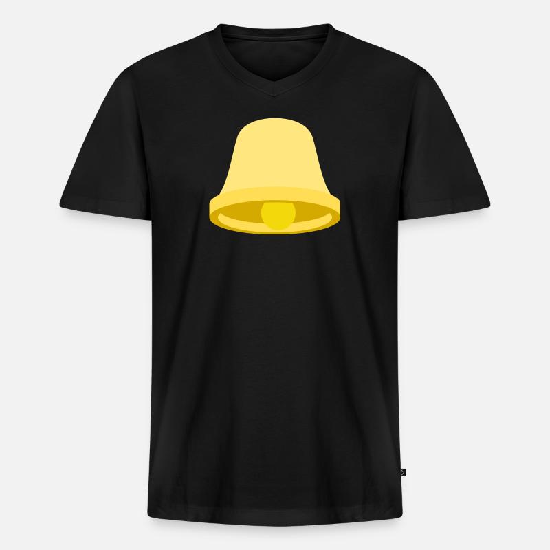 Gelbe Glocke Icon – Minimal - Männer Premium Bio T-Shirt mit V-Ausschnitt - Schwarz