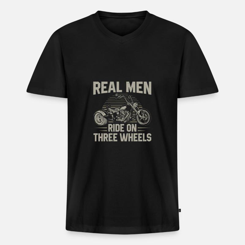 Trike - Männer Premium Bio T-Shirt mit V-Ausschnitt - Schwarz