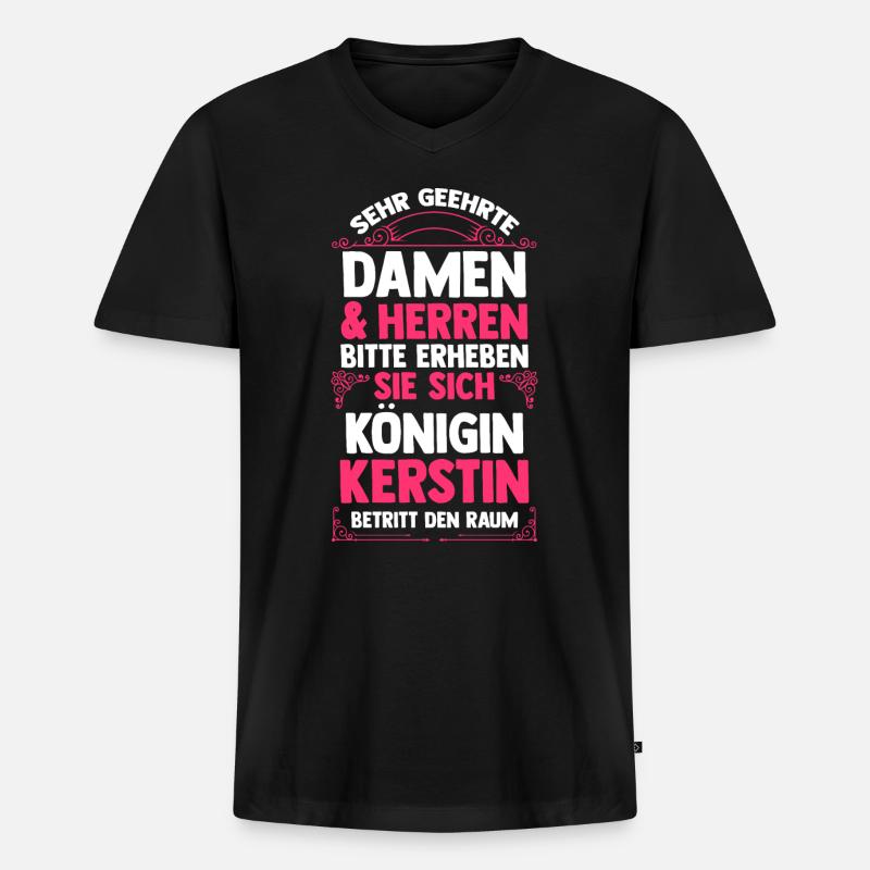 Kerstin - Männer Premium Bio T-Shirt mit V-Ausschnitt - Schwarz