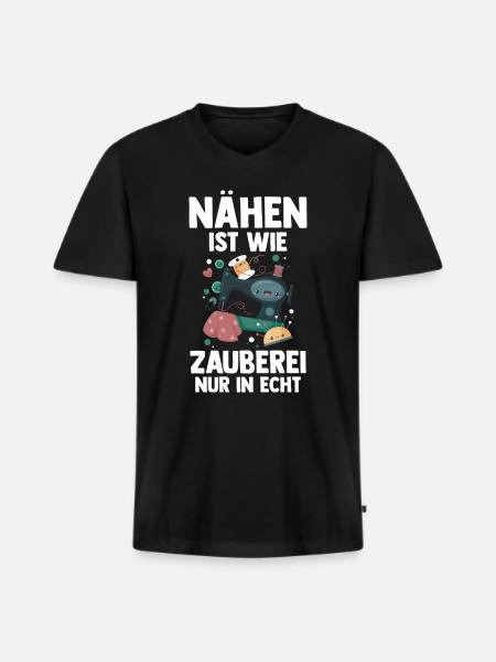 Näher Schneiderin - Männer Premium Bio T-Shirt mit V-Ausschnitt - Schwarz
