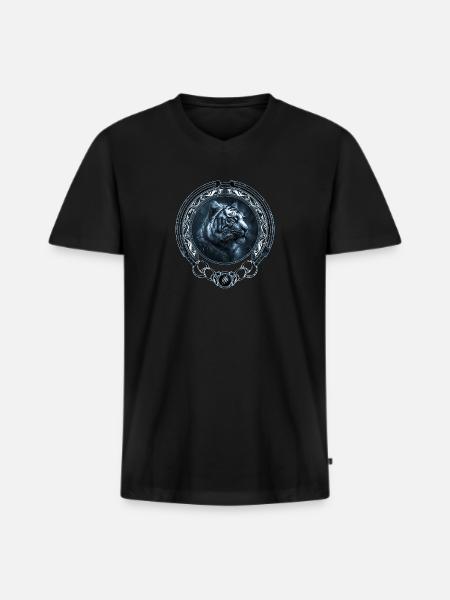 Bengal tiger king tiger - Men's Premium Organic T-shirt with V-neck - black
