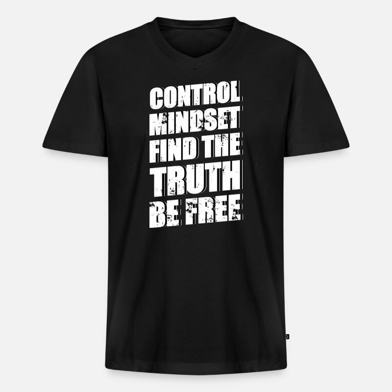 Mindset - Männer Premium Bio T-Shirt mit V-Ausschnitt - Schwarz