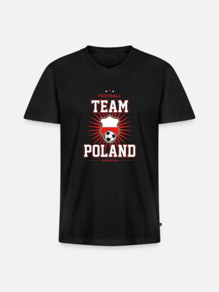 Poland - Men's Premium Organic T-shirt with V-neck - black