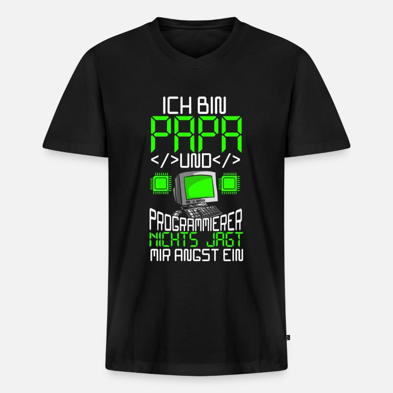 Programmierer - Männer Premium Bio T-Shirt mit V-Ausschnitt - Schwarz