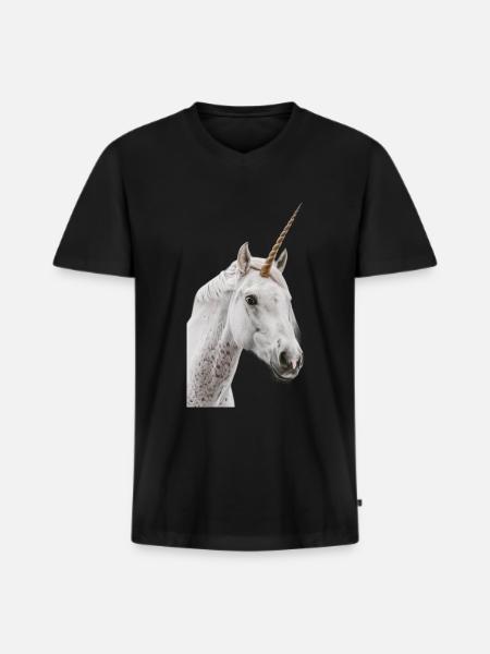Unicorn - Men's Premium Organic T-shirt with V-neck - black
