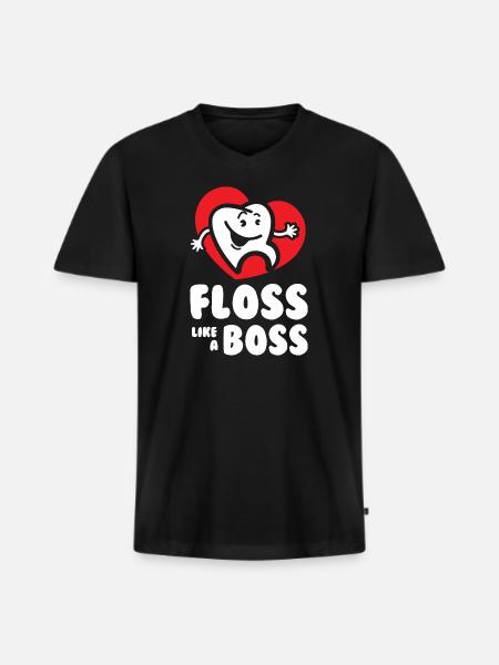 Floss like a Bos - Men's Premium Organic T-shirt with V-neck - black